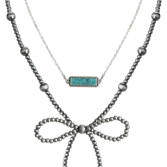 Jewelry - Western Navajo Pearl Bow Necklace Turquoise Casual Jewelry for Women